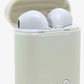 Bluetooth earbuds con cargador color blanco tornasol