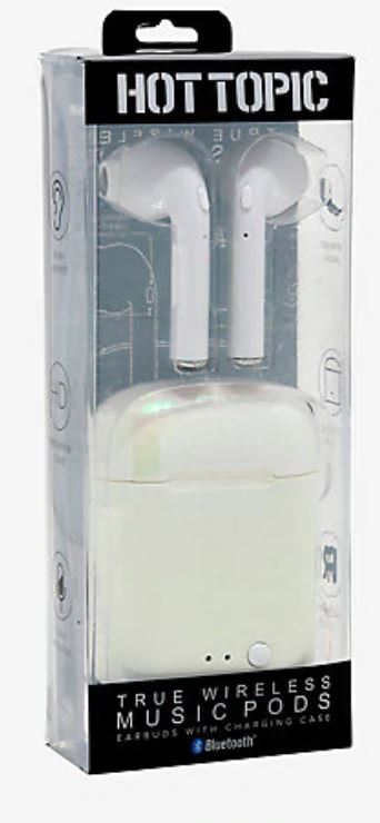 Bluetooth earbuds con cargador color blanco tornasol