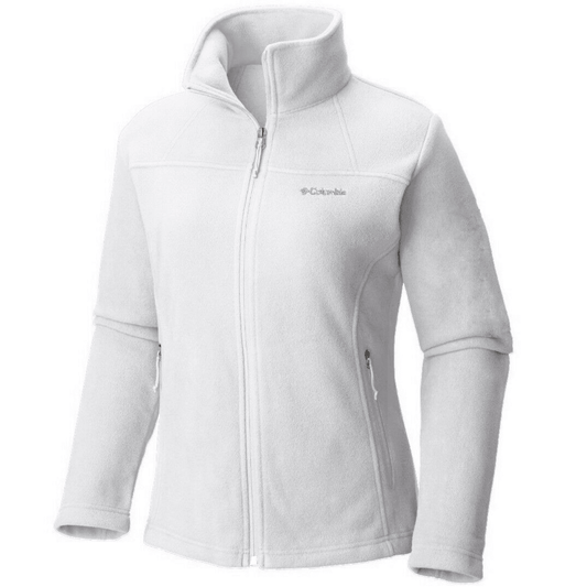 Abrigo Columbia, color blanco, talla S (Fleece Falls II Full Zip) - The Gift Shop Costa Rica