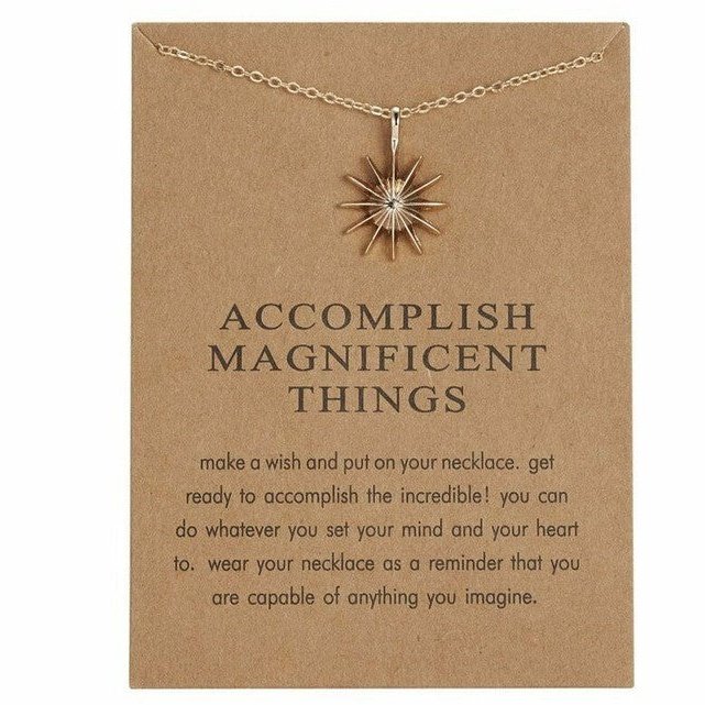 Collar dorado "Accomplish Magnificient Things" Lograr cosas magníficas