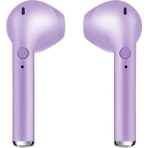 Bluetooth earbuds con cargador color morado