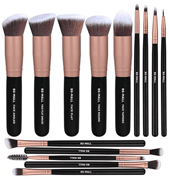 Set de 14 brochas para maquillaje sintéticas