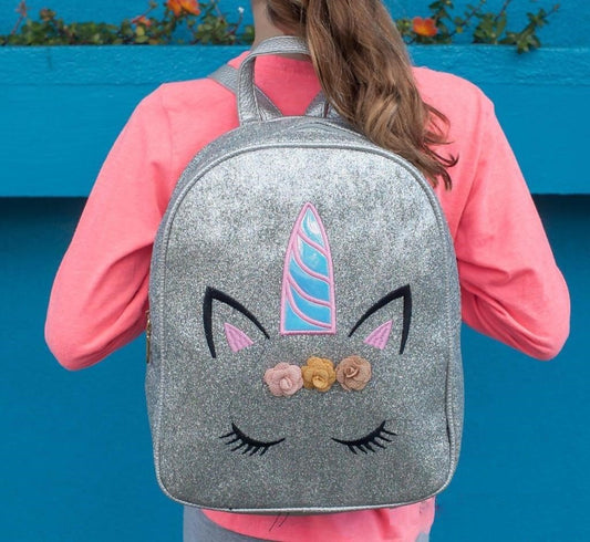 Bolso de espalda Unicornio, color gris brillante - The Gift Shop Costa Rica