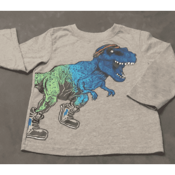 Camiseta para niño con dibujo de dinosaurio.