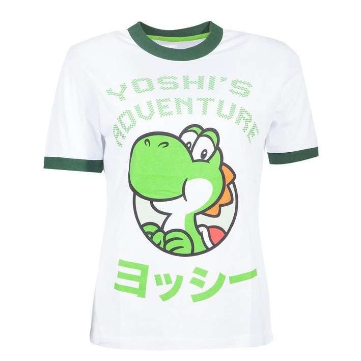 Camiseta Nintendo Oficial Yoshi Adventures Letras en relieve