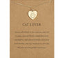 Collar dorado "Cat Lover" (Amante de los gatos) con dije gato