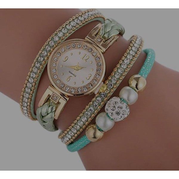 Reloj para mujer con brazalete trenzado pulseras