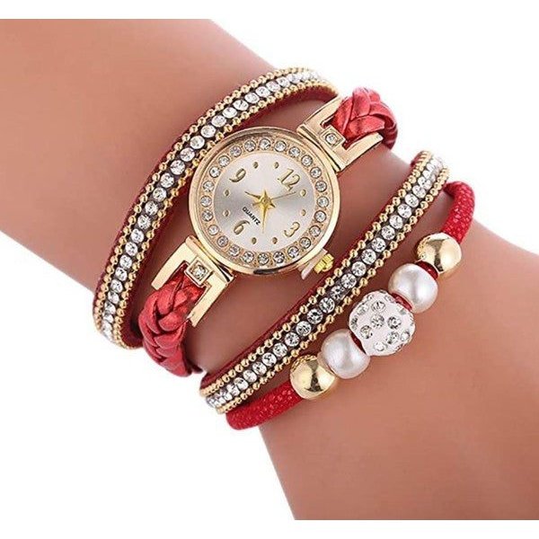 Reloj para mujer con brazalete trenzado pulseras