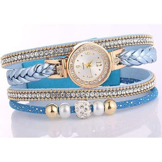 Reloj para mujer con brazalete trenzado pulseras