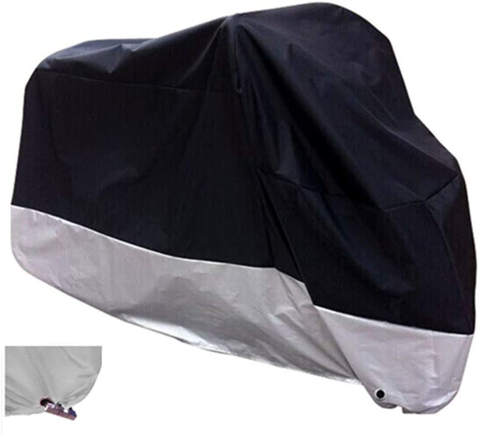 Cobertor para moto impermeable con agugeros de seguridad, color negro con blanco - The Gift Shop Costa Rica