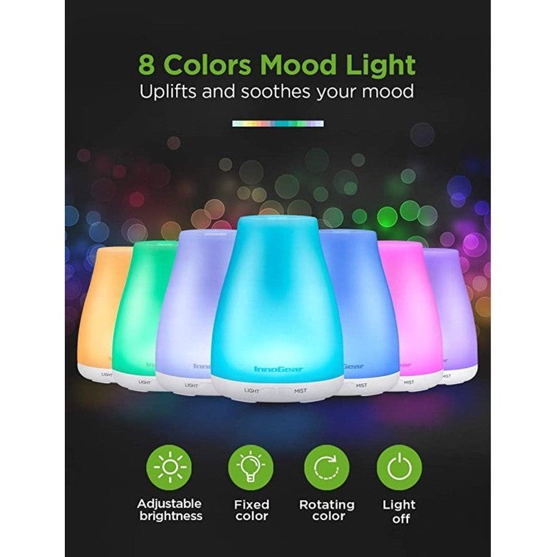 Difusor InnoGear para aceite de aromaterapia, con luces led.