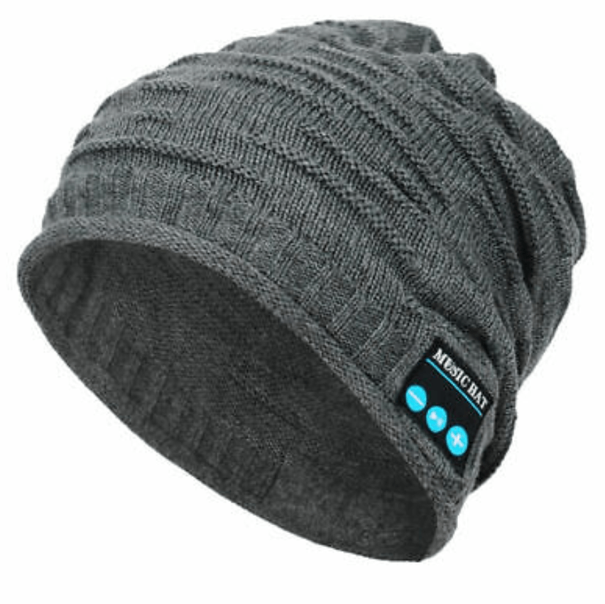 Gorro con audífonos integrados, varias funciones incluido bluetooth, color: Gris. - The Gift Shop Costa Rica