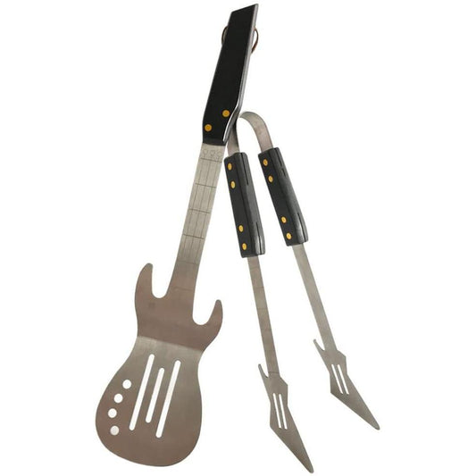 Juego de espátula pinzas para parrilla acero inoxidable con forma guitarras eléctricas