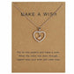 Collar "Make wish" color oro rosa, con dije en forma de corazón letra