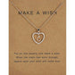 Collar "Make wish" color oro rosa, con dije en forma de corazón letra