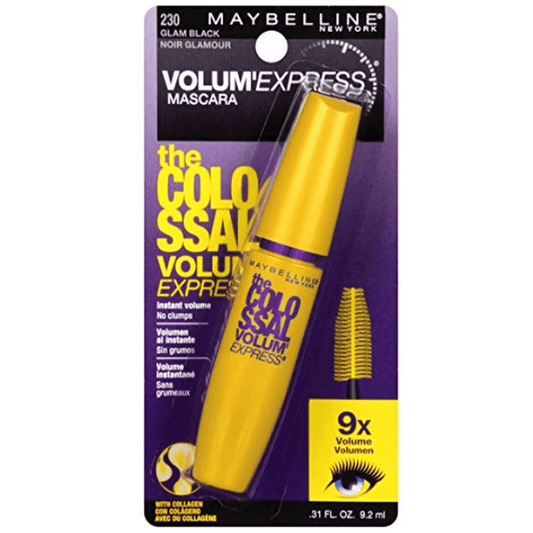 Mascara Maybelline Colossal, Volum'Express, lavable, color: Glam Black