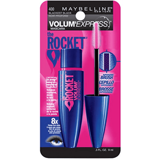 Mascara Maybelline Rocket, Lavable, color: Blackest Black