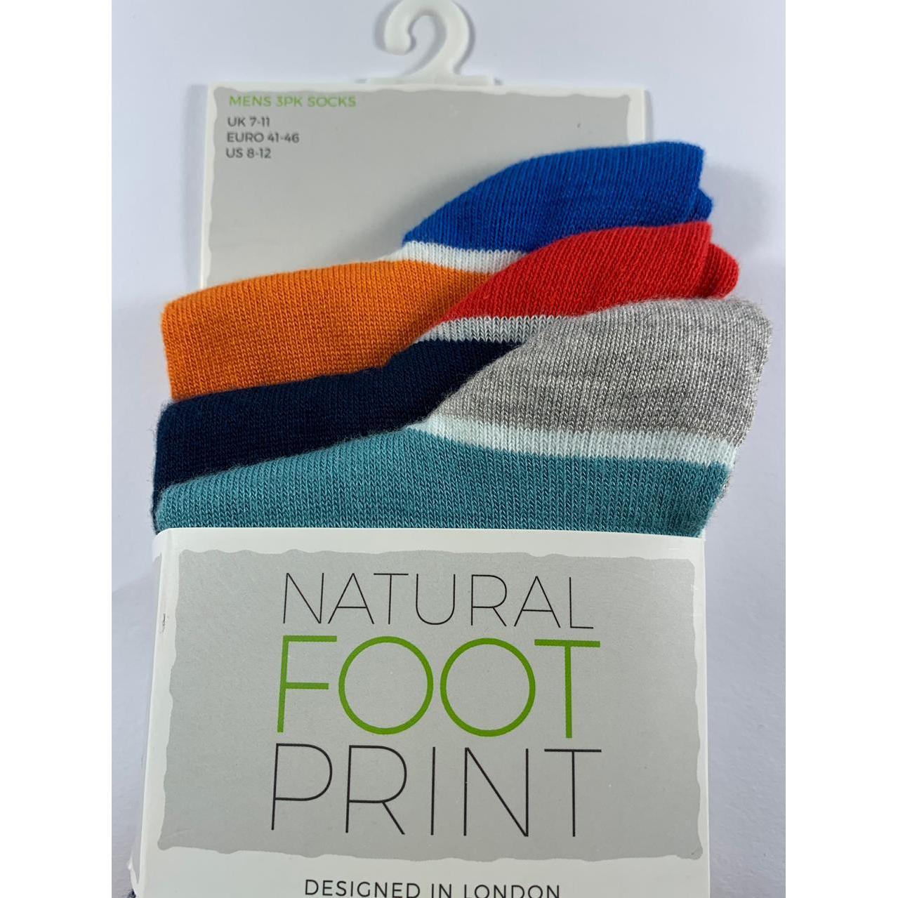 Medias Hombre Natural Food Print 3 pares (turquesa, azul y naranja) - The Gift Shop Costa Rica