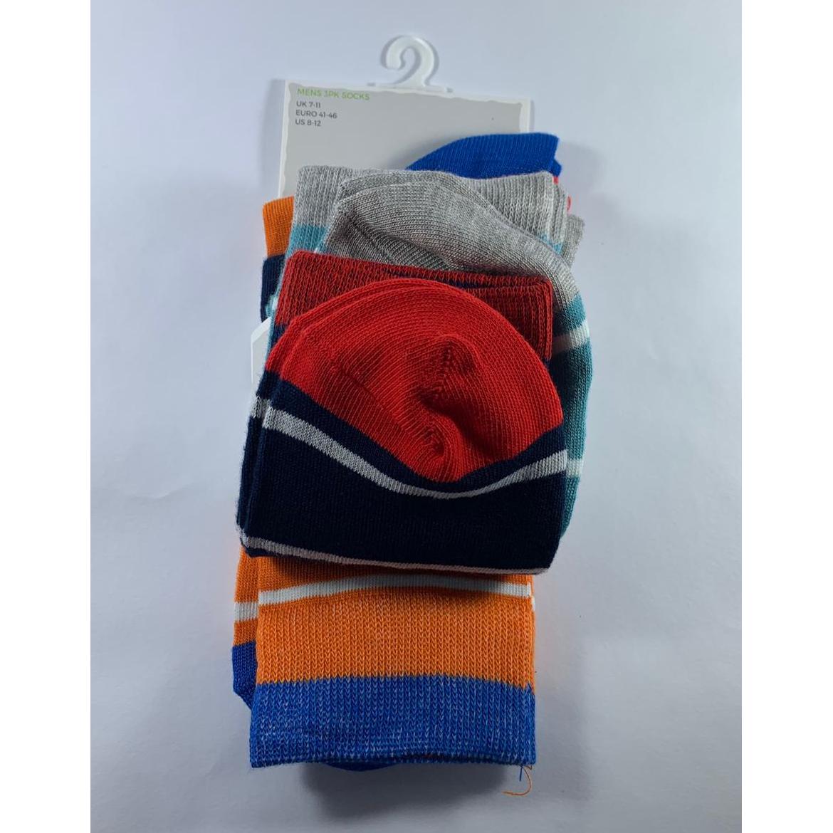Medias Hombre Natural Food Print 3 pares (turquesa, azul y naranja) - The Gift Shop Costa Rica