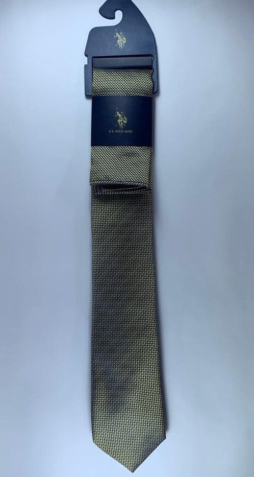 Corbata U.S. Polo Assn - Color: Amarillo, azul y blanco.
