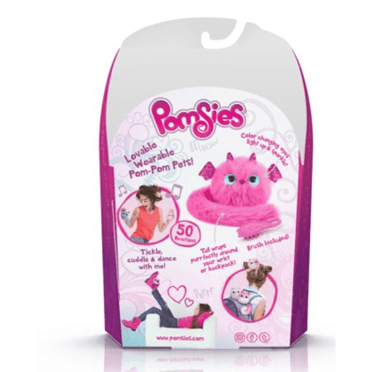 Pomsies Pet: Zoey, reacciones, incluye cepillo, color rosado.