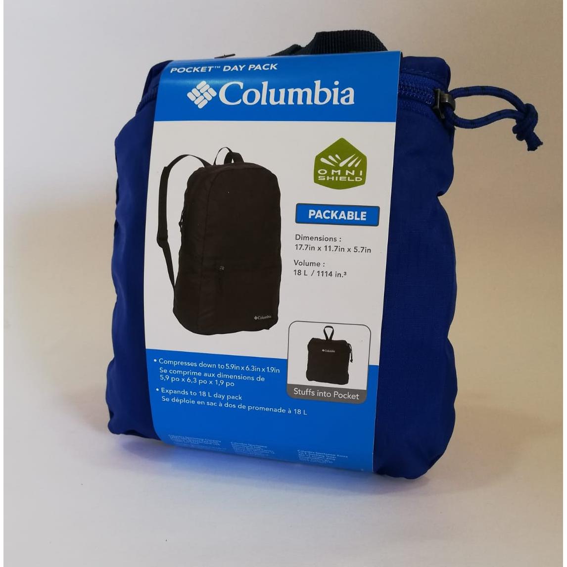 Salveque de bolsillo Columbia (Pocket day pack), color azul. - The Gift Shop Costa Rica