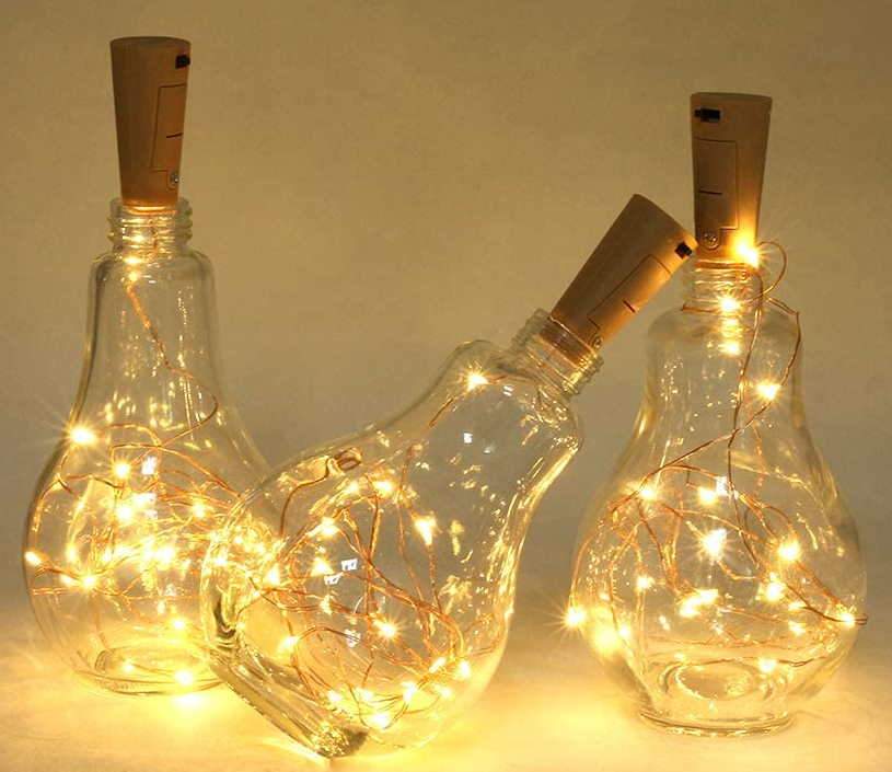 Iluminación LED con corcho para botellas - The Gift Shop Costa Rica