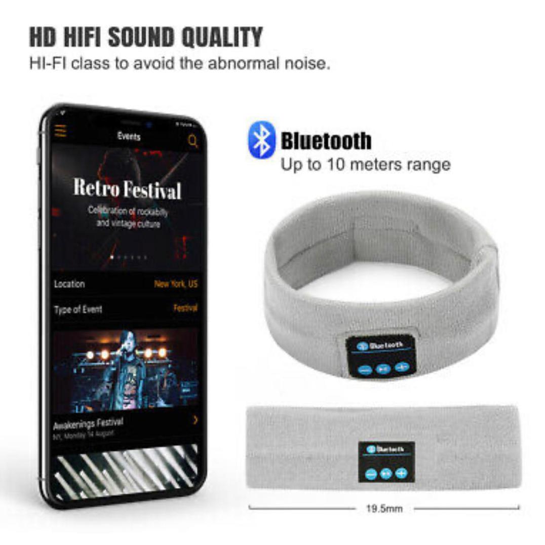 Vincha/Banda para hacer ejercicio con Bluetooth 5.0 - Gris Claro - The Gift Shop Costa Rica