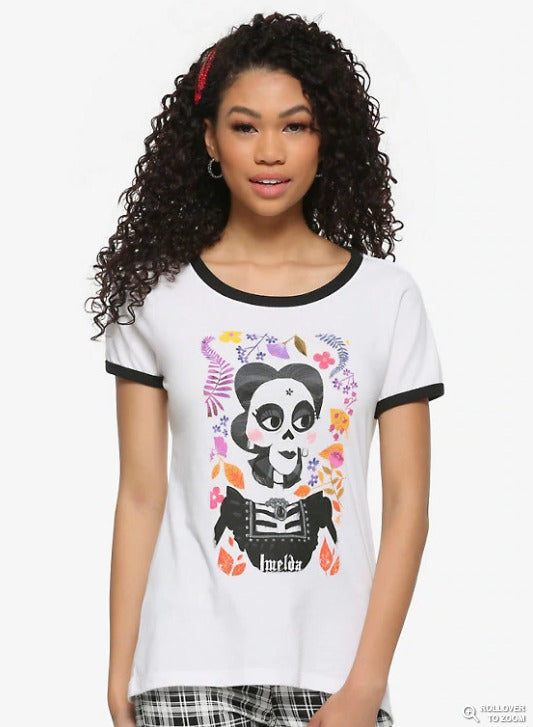 T-Shirt Disney Pixar Coco Imelda Girls Ringer, talla M