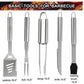 Grilljoy - Juego de 24 accesorios para parrilla con termómetro - Acero Inoxidable - The Gift Shop Costa Rica