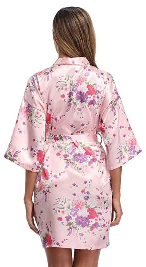 Bata corta, estilo Kimono para mujer, con manga 3/4, talla S