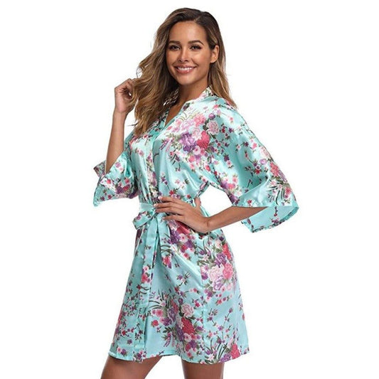 Bata corta, estilo Kimono para mujer, con manga talla