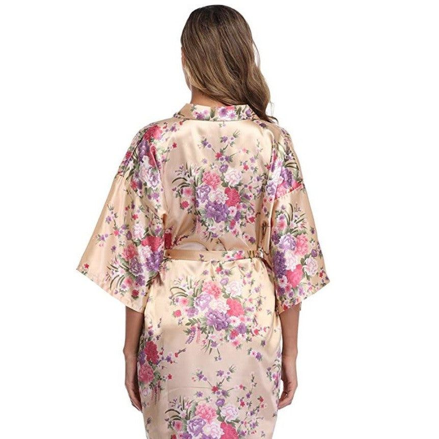 Bata corta, estilo Kimono para mujer, con manga talla