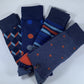 Medias de Hombre - Basic outfitters - 4 pares azul oscuro con estampado (Dry Motion) - The Gift Shop Costa Rica