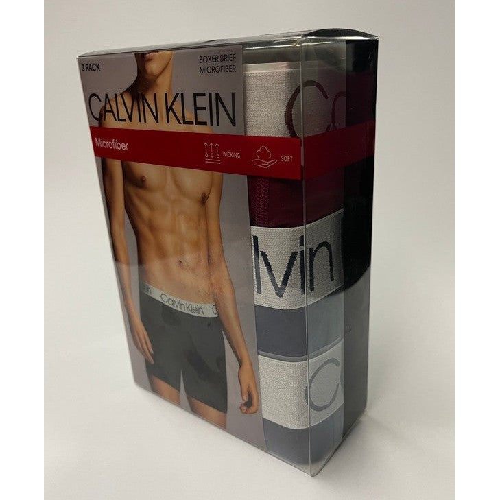 Boxer Calvin Klein, Microfibra, unid, color: rojo, azul gris
