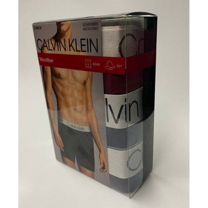 Boxer Calvin Klein, Microfibra, unid, color: rojo, azul gris