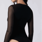 SHEIN - Body manga larga, color negro, talla: S