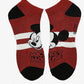 Medias de Mickey Mouse, color rojo con gris.