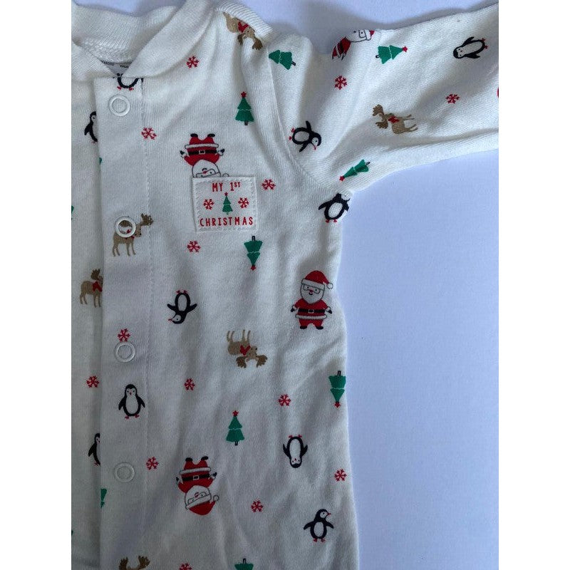 Pijama para Bebé Navideña, Mi ra Navidad, marca Carter's, talla: recién nacido.